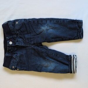babyGap my first straight lined cotton denim blue jeans 6-12 months baby